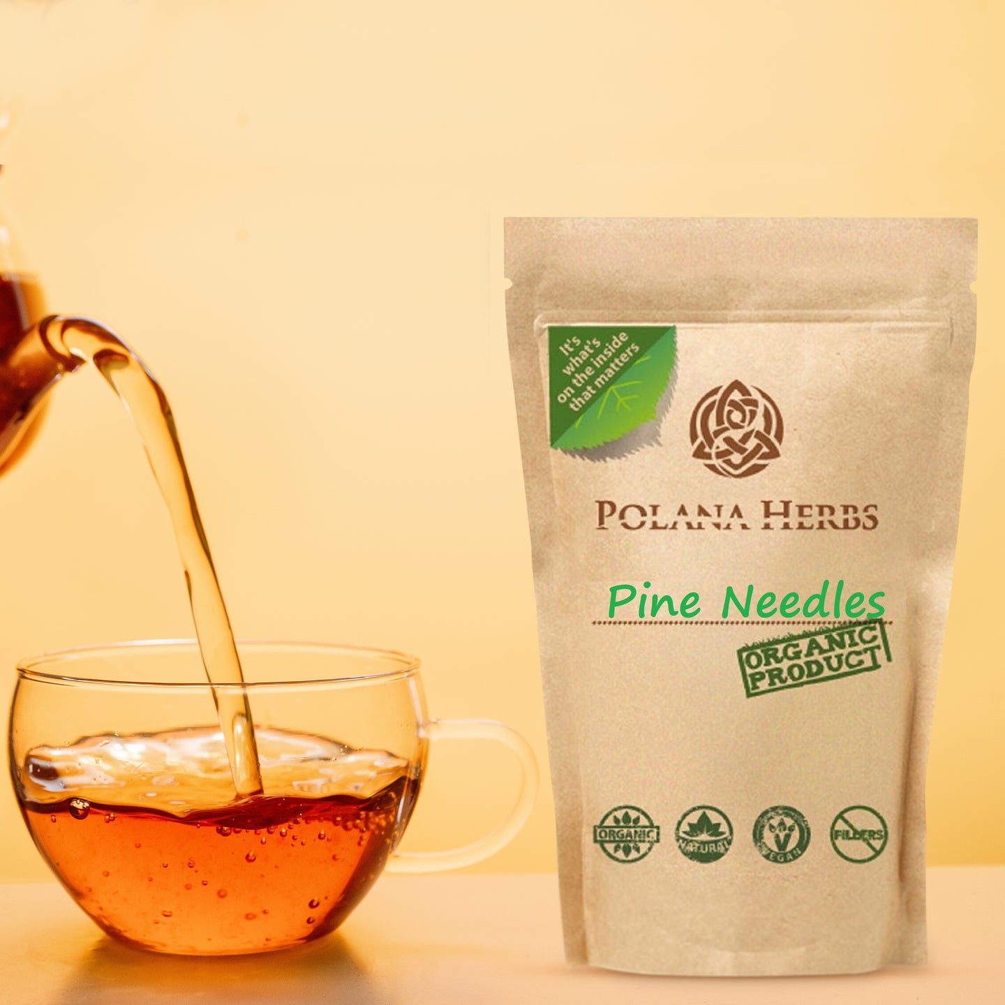 Pine Needle Tea Organic Loose Leaf (Pinus sylvestris) Help with respiratory problems, high in vitamin C and A, rich in antioxidants - polanaherbs
